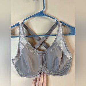 Athleta Gray High Impact Underwire Sports Bra EUC